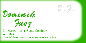 dominik fusz business card